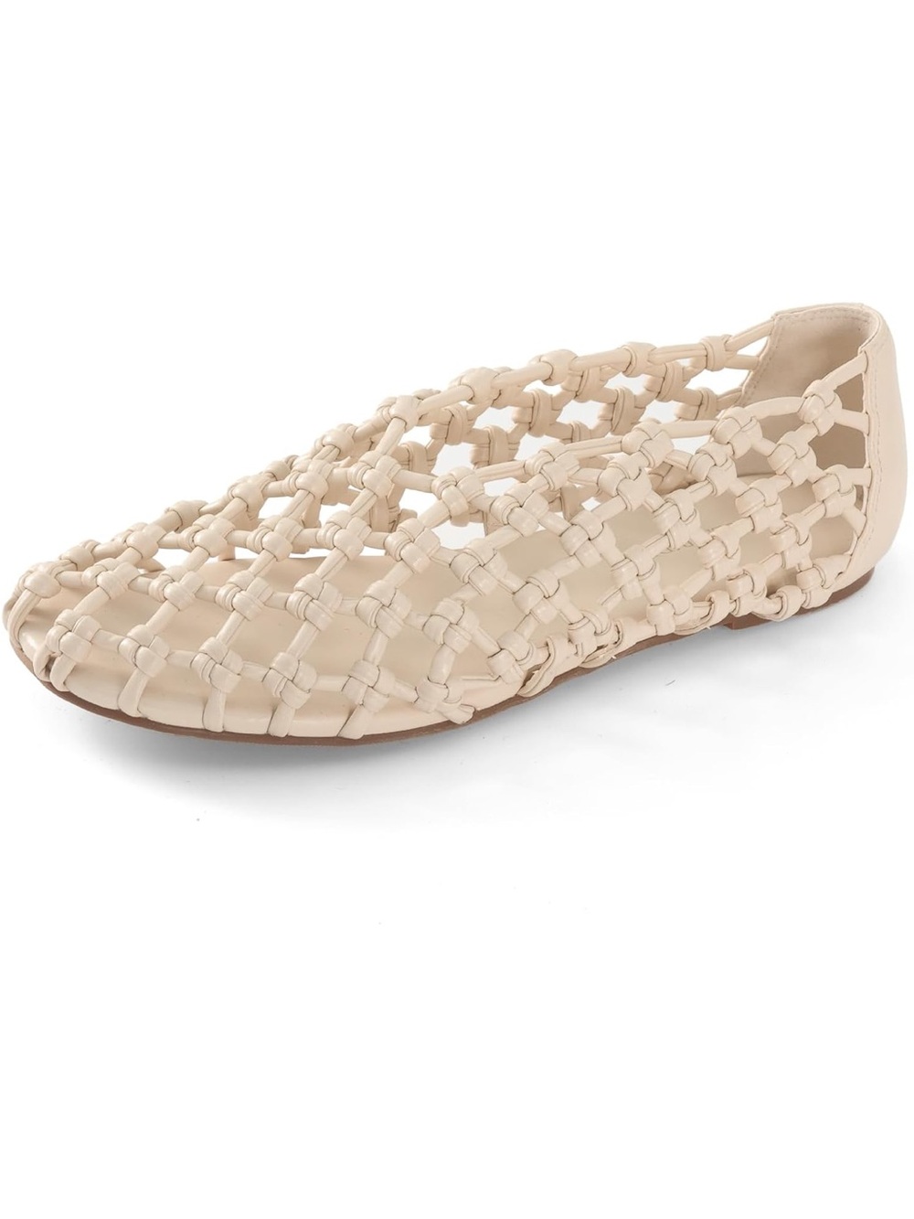Mesh Ballet Flats for Women Faux Leather Mary Jane Shoes with Round Toe and Flat